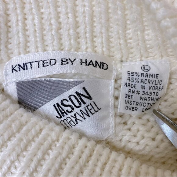 Vintage Jason Maxwell Hand Knit Grandma  Sweater L - Picture 6 of 9